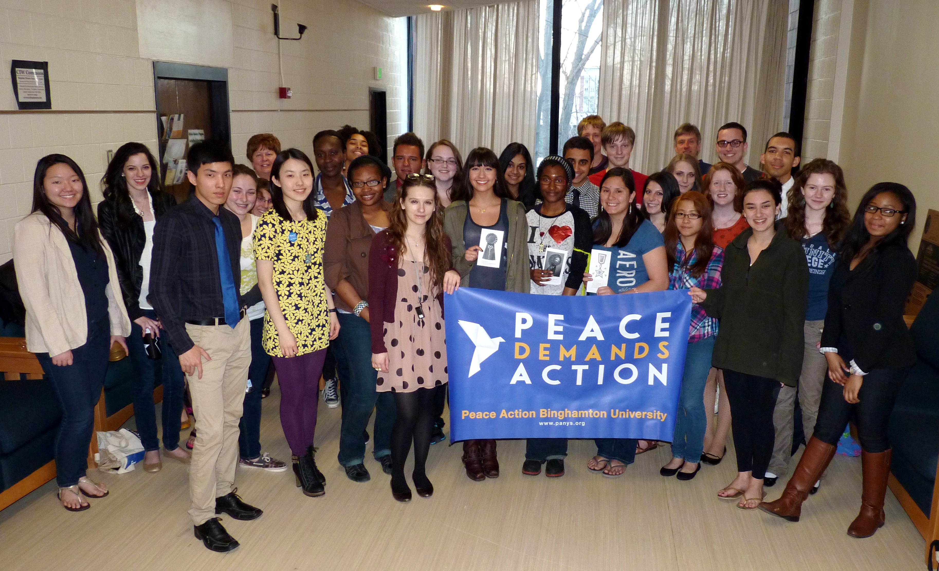 Peace Action Binghamton University (NY) April 15, 2013 Cup of Peace Song event.