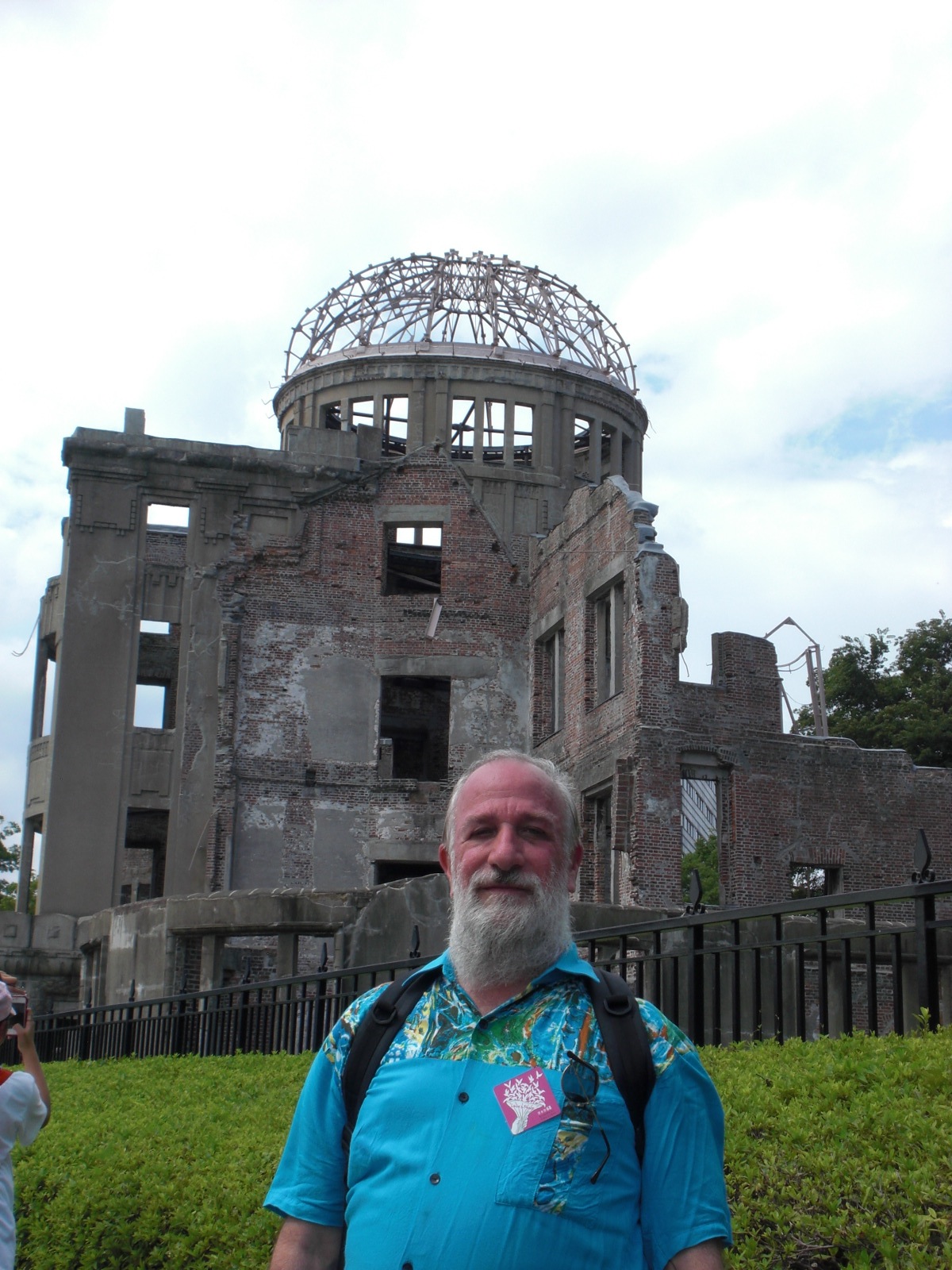 Peace Action Development Director Peter Deccy at the "A-Bomb Dome" in Hiroshima